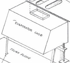 drawing of 60s era rear mounted evapoartor box for air conditioning system