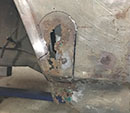 BMW 2000c rusted rear fender section