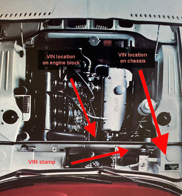 bmw 2000cs vin locations